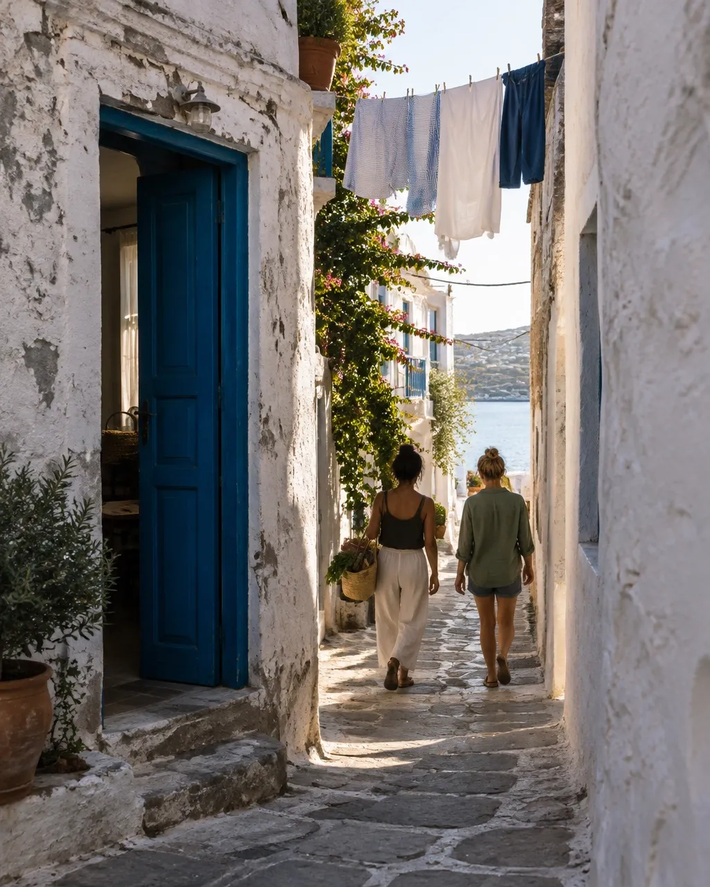 A lived-in European village lane